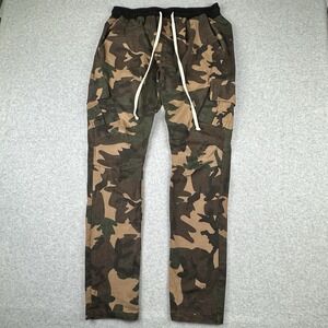 MNML Cargo Drawcord II Woodland Camouflage Pant Mens Size L Stretch‎ Gorpcore